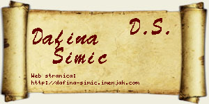 Dafina Simić vizit kartica